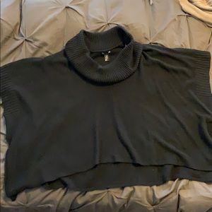 Slouchy H&M OS black poncho with ribbed cowl neck